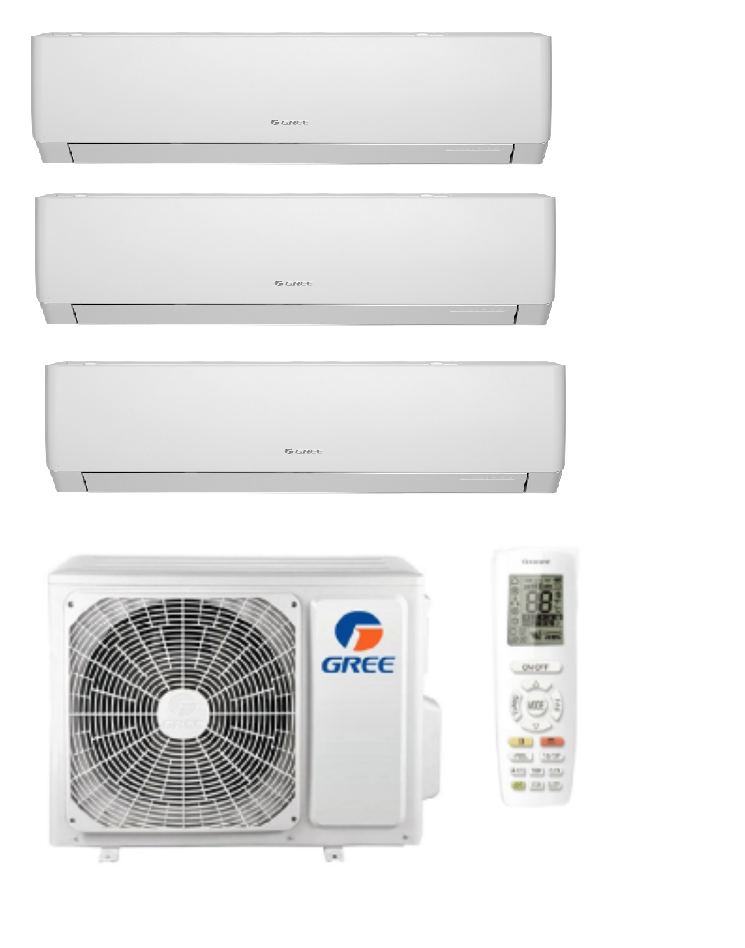 Gree Pular Tripple 7.0kW/24000Btu + 1x 3.5kW + 2x 2.5kW WiFi A++