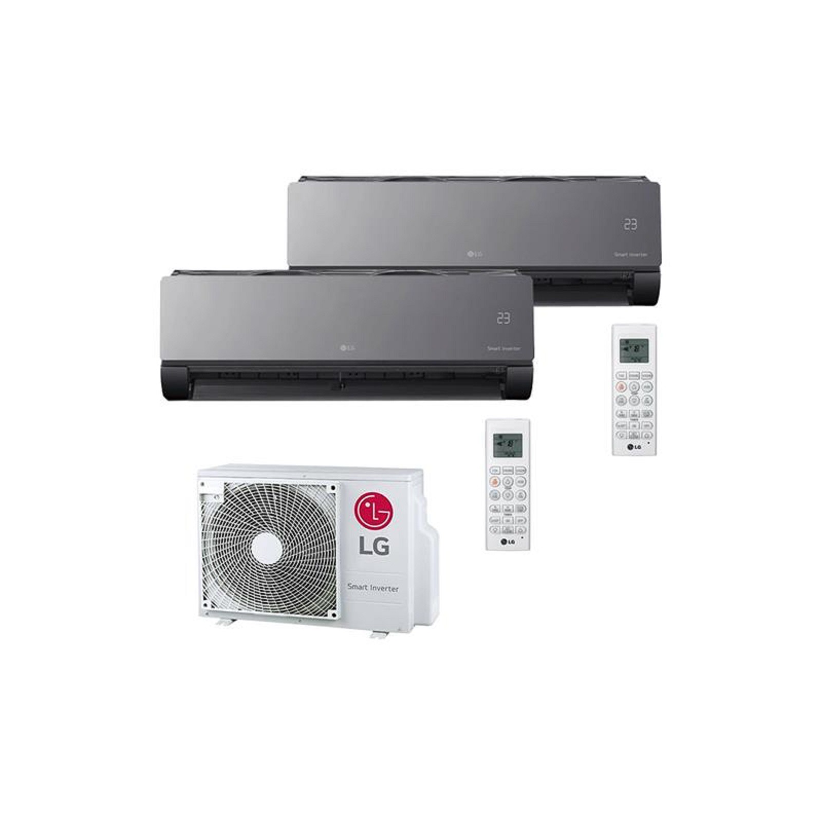 LG duo MU2R15 4.1kW + 2x2.5kW AC09BK Zwart Incl. WiFi A++ Artcool Black