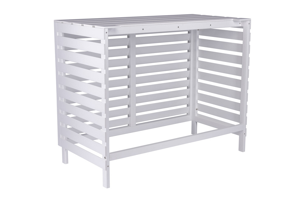 Floli Kunststof Airco Cover Buitenunit Omkasting Houtlook Wit (one size) - Afbeelding 3