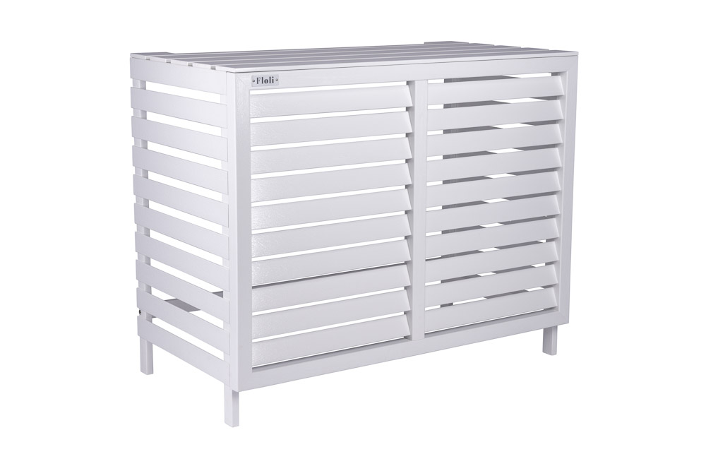 Floli Kunststof Airco Cover Buitenunit Omkasting Houtlook Wit (one size) - Afbeelding 4