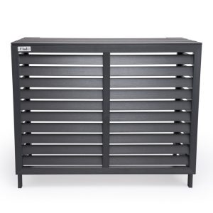 Floli Kunststof Airco Cover Buitenunit Omkasting Houtlook Grijs  (one size)