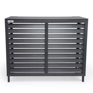 Floli Kunststof Airco Cover Buitenunit Omkasting Houtlook Zwart  (one size)