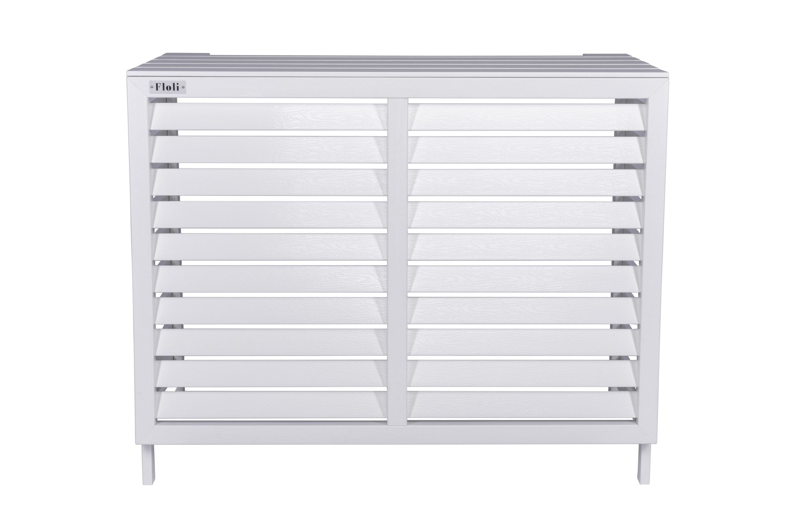 Floli Kunststof Airco Cover Buitenunit Omkasting Houtlook Wit (one size)