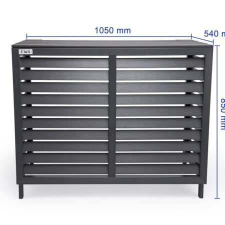 Floli Kunststof Airco Cover Buitenunit Omkasting Houtlook Grijs (one size) - Afbeelding 5