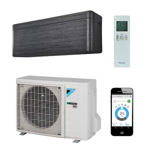 Daikin Stylish FTXA50BT 5.0kW/18000Btu Houtlook Zwart R32 COOL&HEAT A++ WiFi