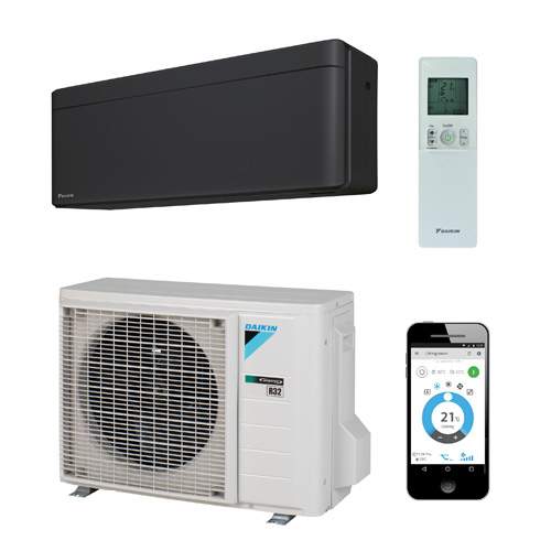 Daikin Stylish FTXA25BB 2.5kW/9000Btu MATT-ZWART R32 COOL&HEAT A+++ WiFi