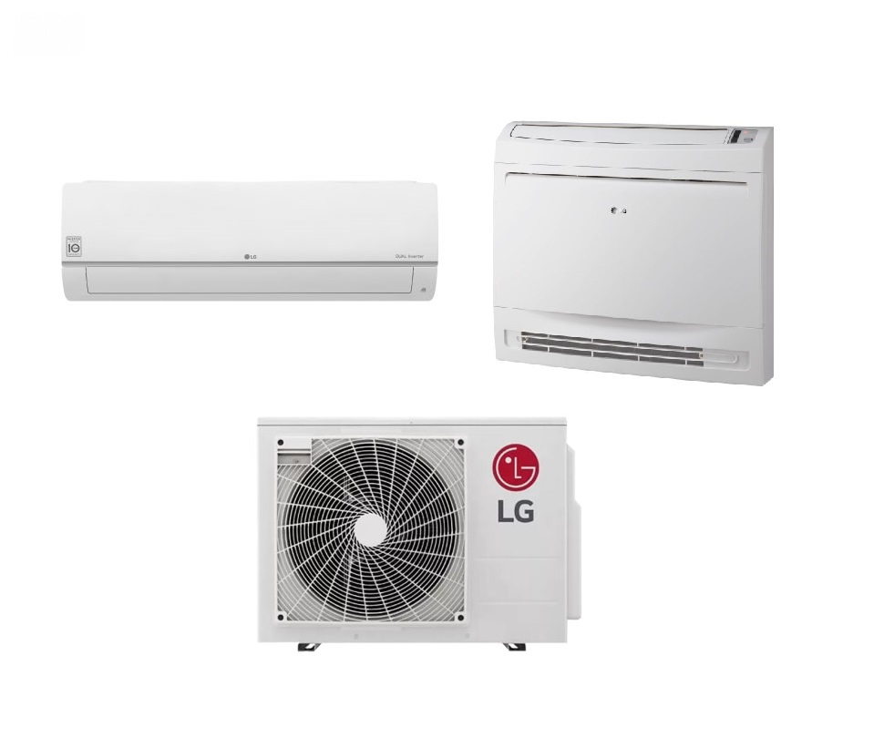 LG Multisplit MU3R21 6.3kW + 1x3.5kW Wandmodel & 1x3.5kW Vloerconsole - WiFi A++