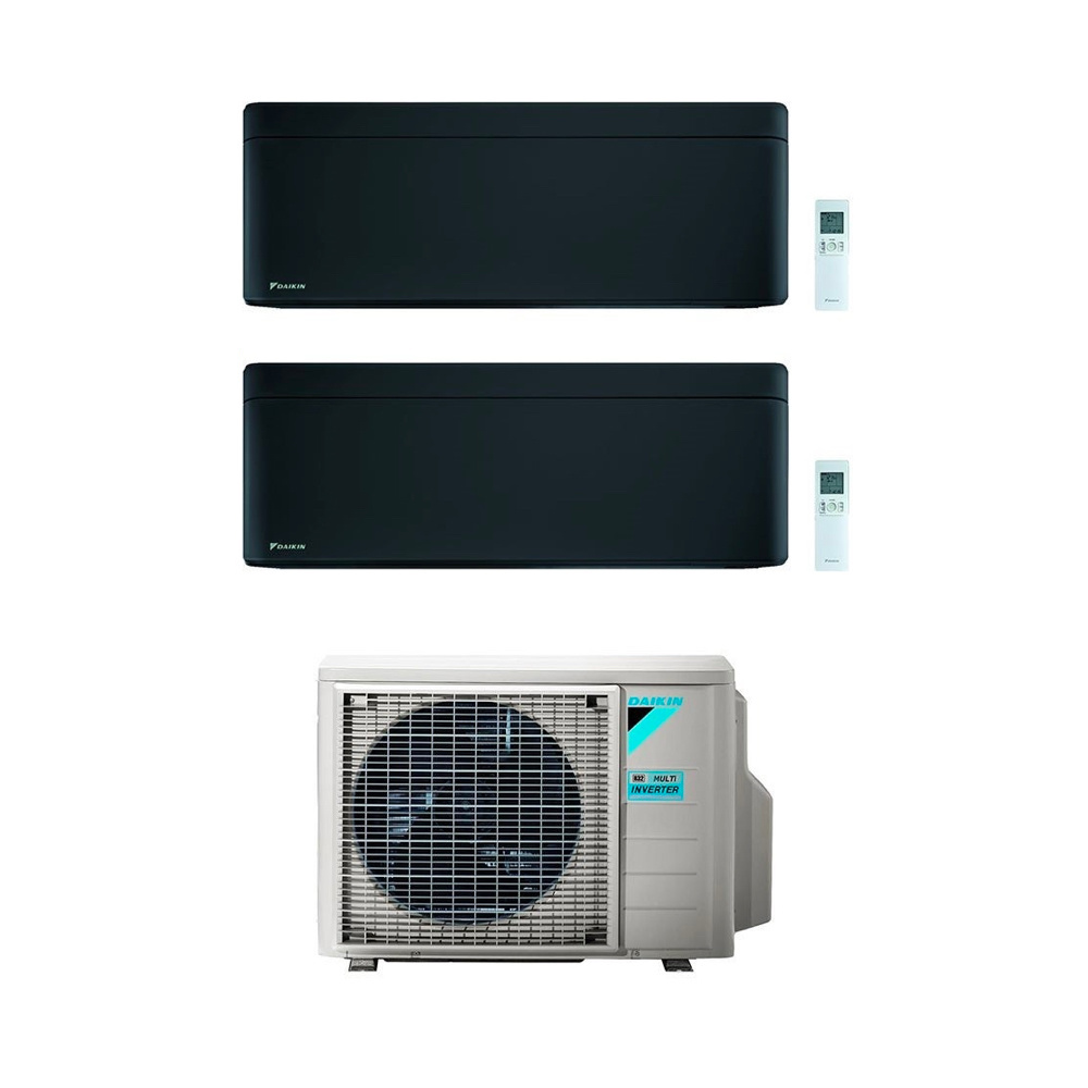 Daikin duo - 2MXM50 5.0kW/18000Btu + 2x 3.5kW FTXA35BB Stylish Zwart A++ WiFi