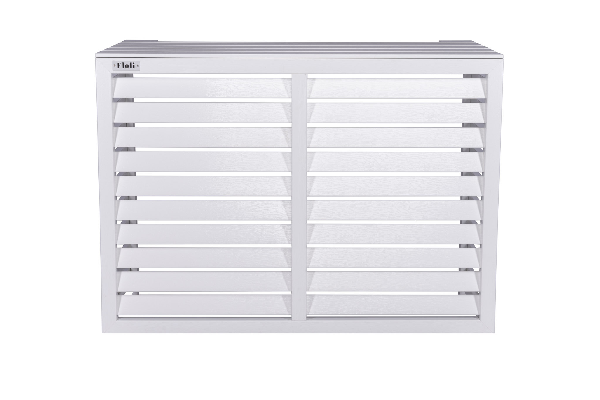 Kunststof Airco Cover Buitenunit Omkasting Houtlook Wit Wandmontage (one size)