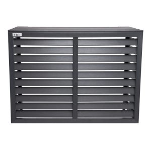 Kunststof Airco Cover Buitenunit Omkasting Houtlook Grijs Wandmontage  (one size)