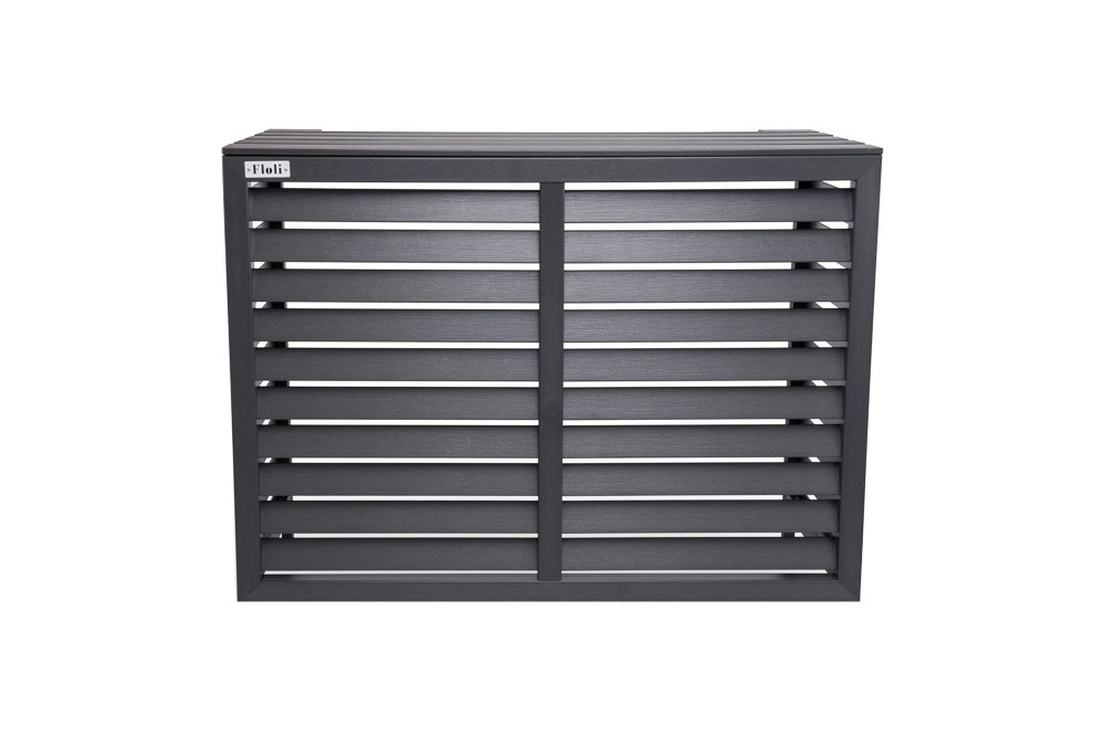 Kunststof Airco Cover Buitenunit Omkasting Houtlook Grijs Wandmontage (one size)