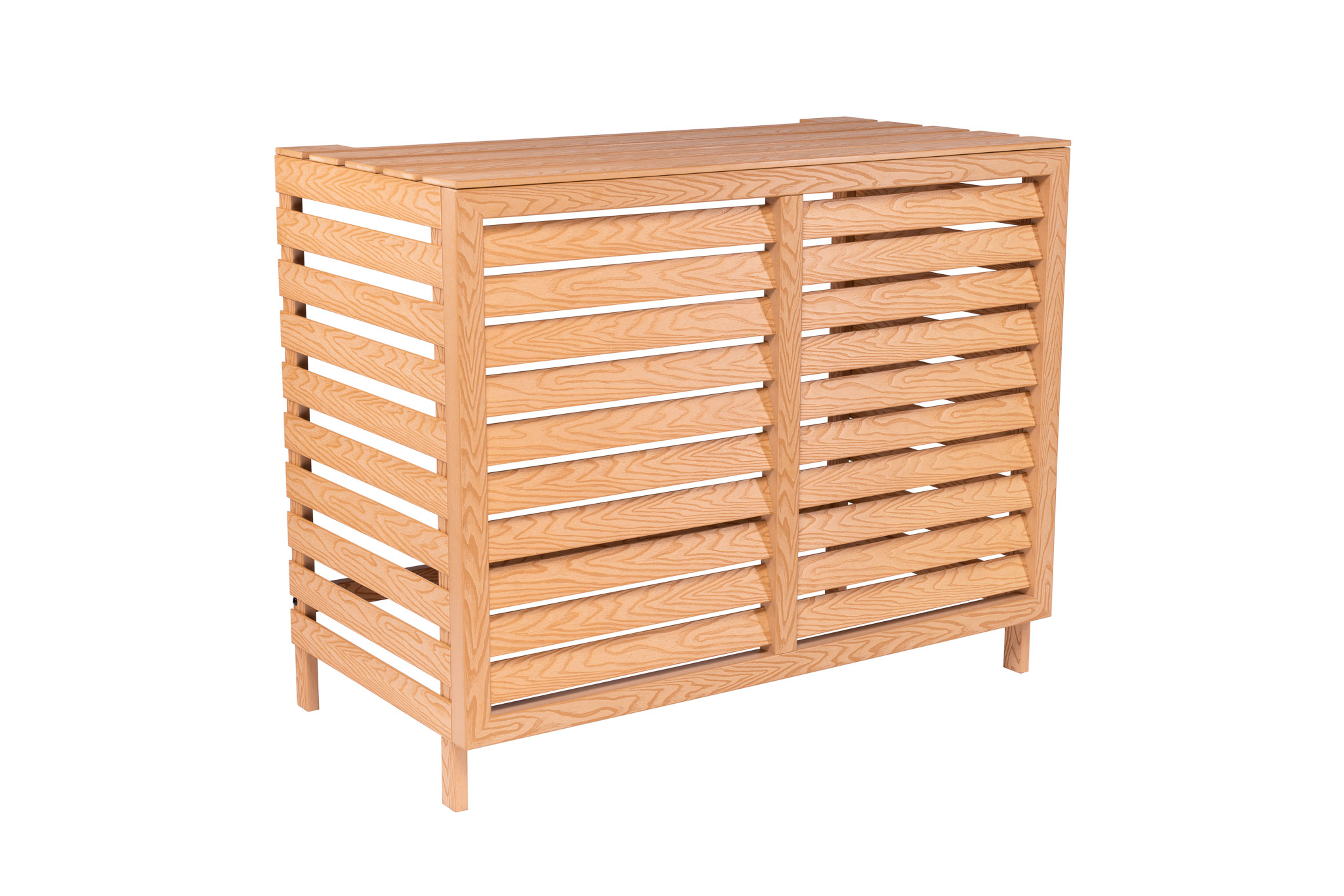 Floli Kunststof Airco Cover Buitenunit Omkasting Teak Houtlook (one size) - Afbeelding 3