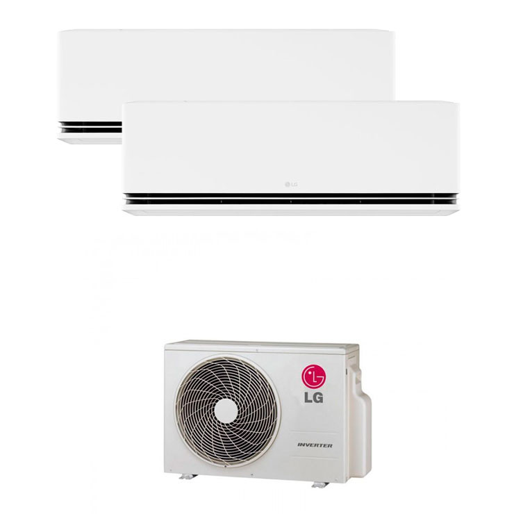 LG Dualcool (Nieuwste model)duo split MU2R17 4.7kW + 2x H12S1D 3.5kW - WiFi A+++ - Afbeelding 2