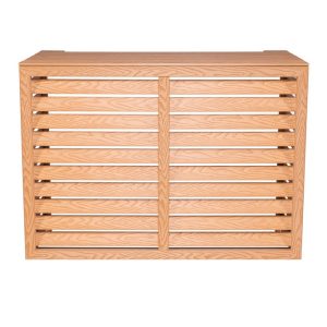 Kunststof Airco Cover Buitenunit Omkasting Teak Houtlook Wandmontage
