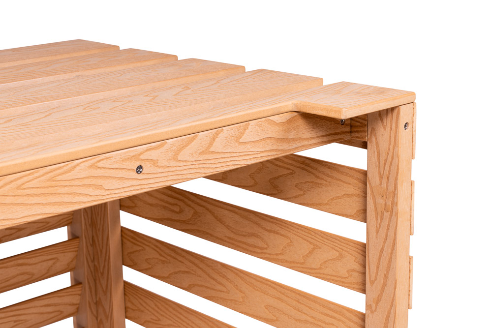 Kunststof Airco Cover Buitenunit Omkasting Teak Houtlook Wandmontage - Afbeelding 4